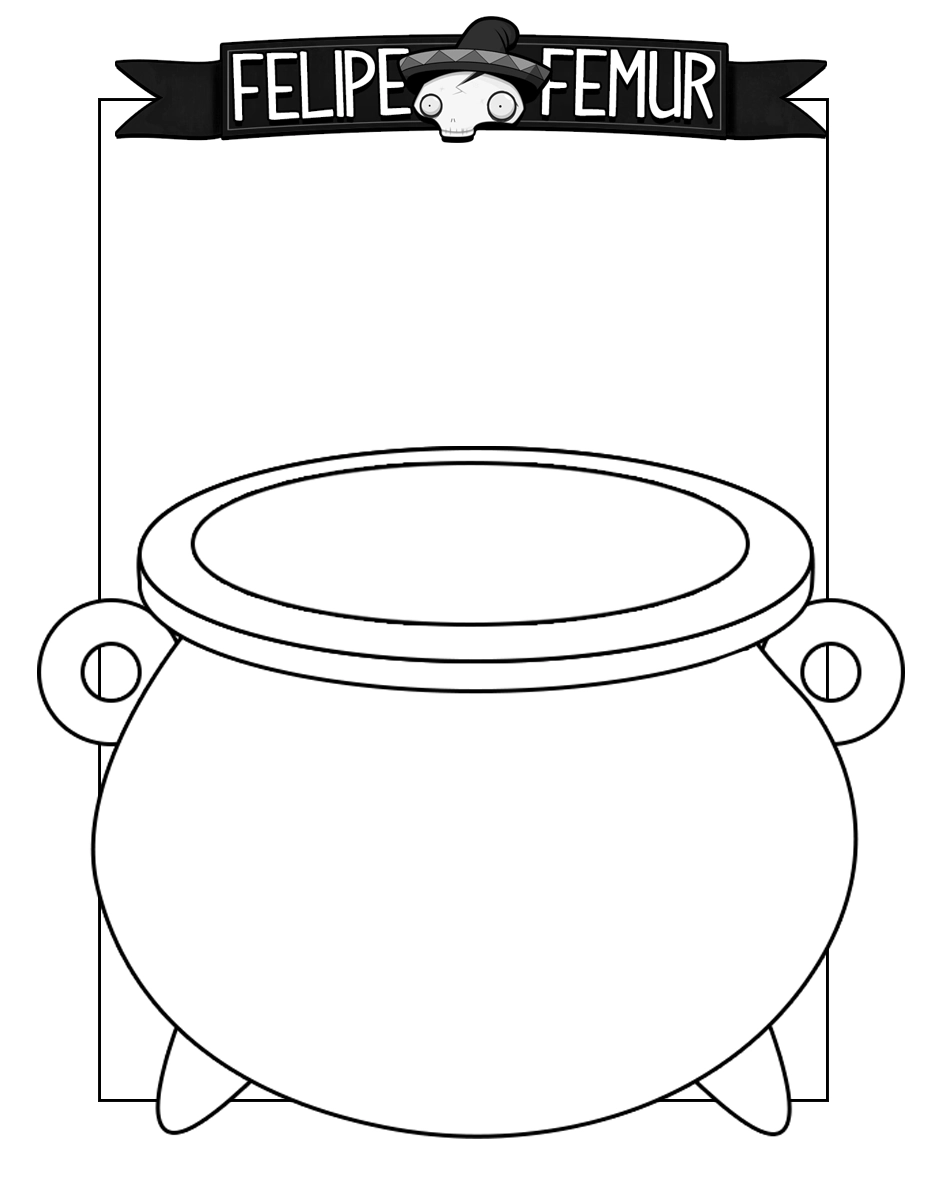 Cauldron Coloring Sheet Felipe Femur amp Friends