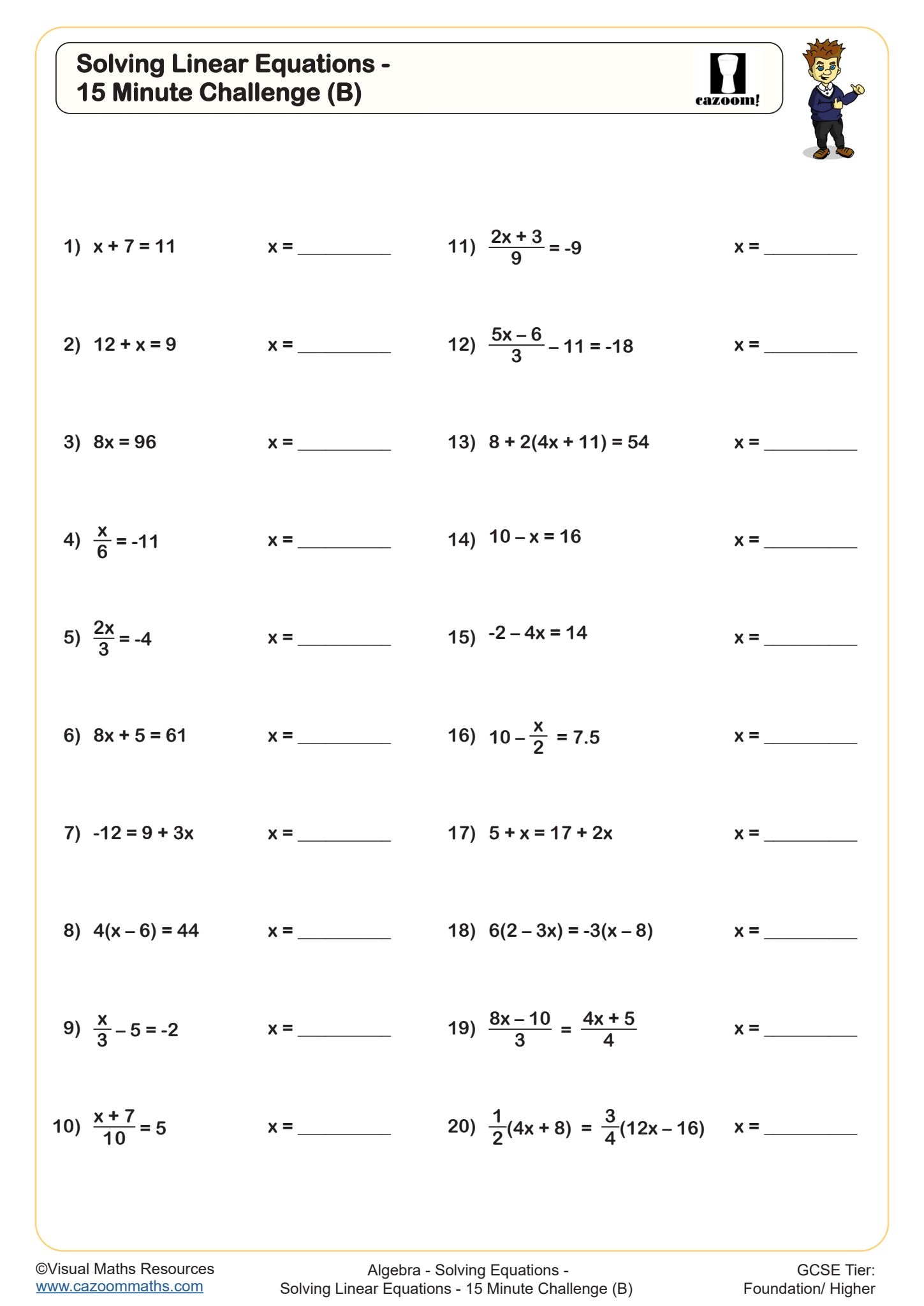 Cazoom Maths Worksheets Printable Maths Worksheets
