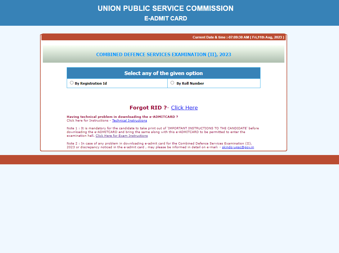 cds 2 2023 admit card out now upsc cds exam hall ticket