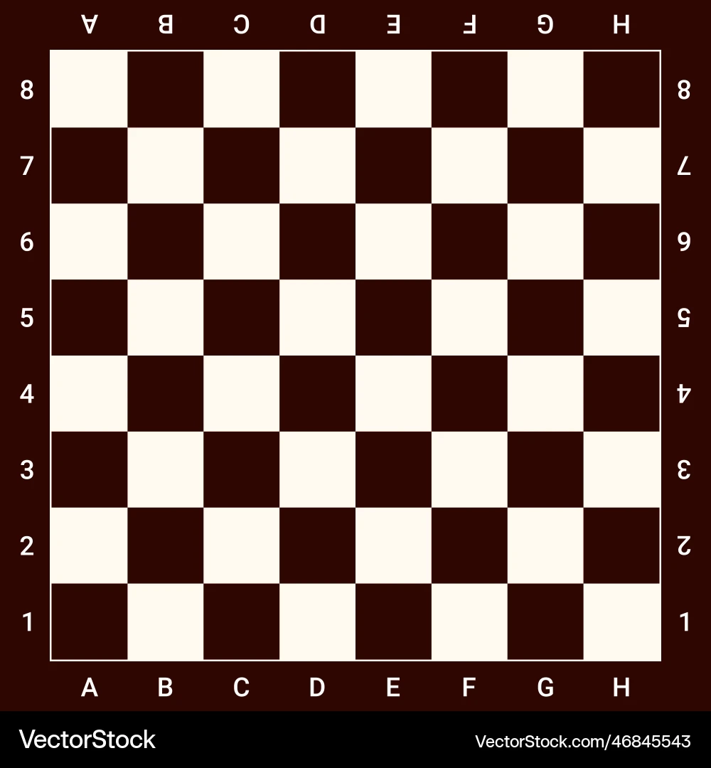 Chess Board Template Printable Royalty Free Vector VectorStock
