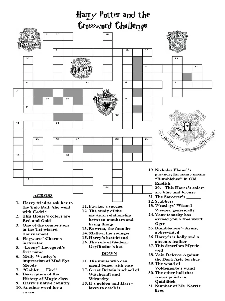 Pic A Choo Crossword Puzzles Printable