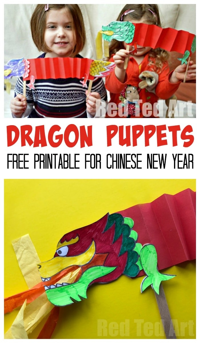 Chinese New Year Craft Dragon Puppet Printable