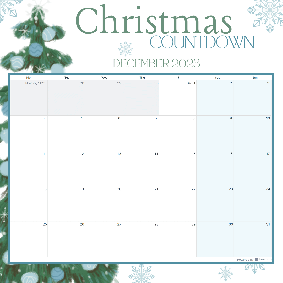 Printable Blank Advent Calendar