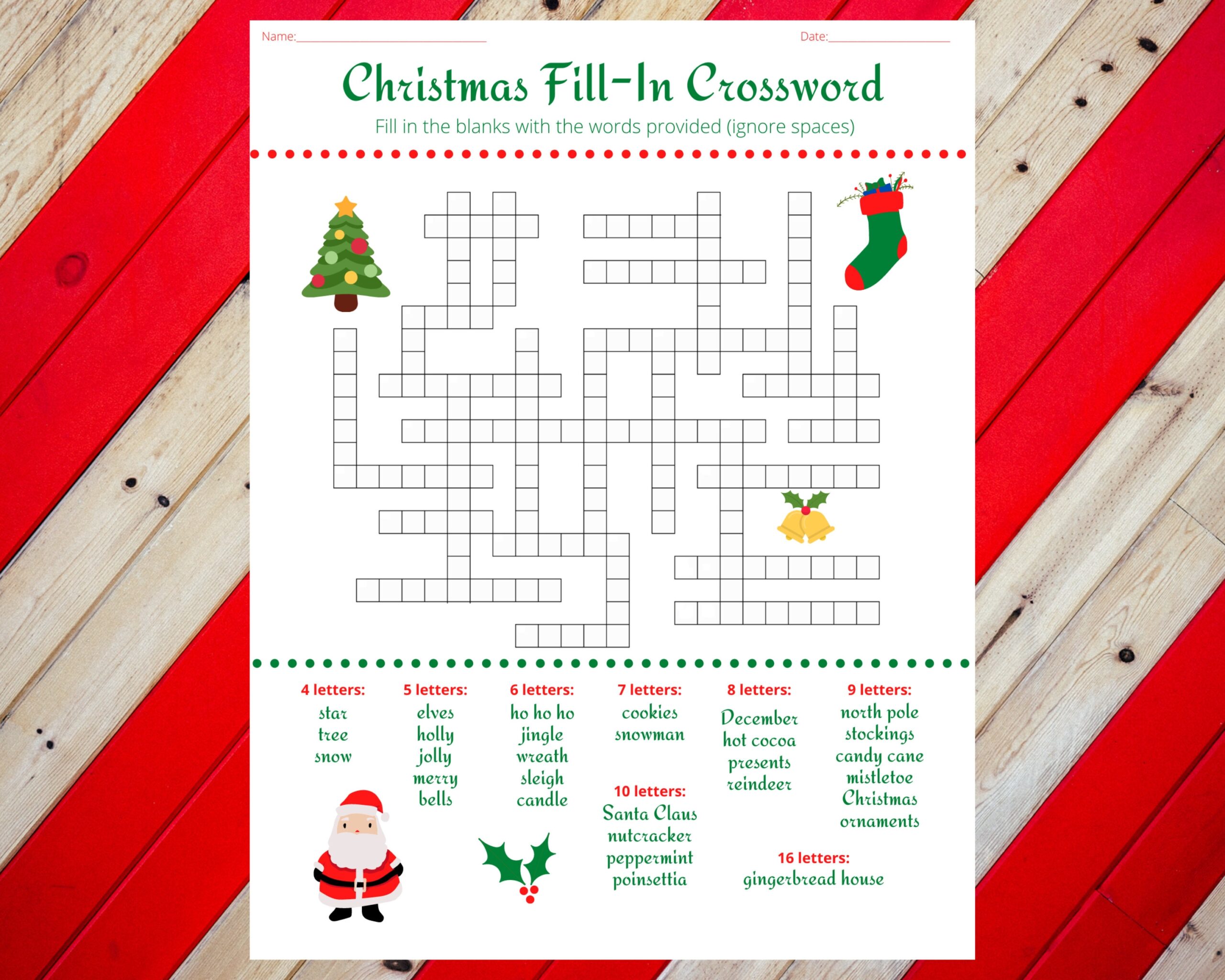 Printable Crossword Puzzles Christmas