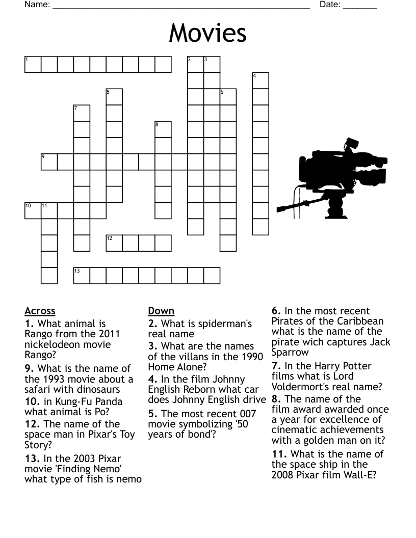 Christmas Movie Crossword WordMint