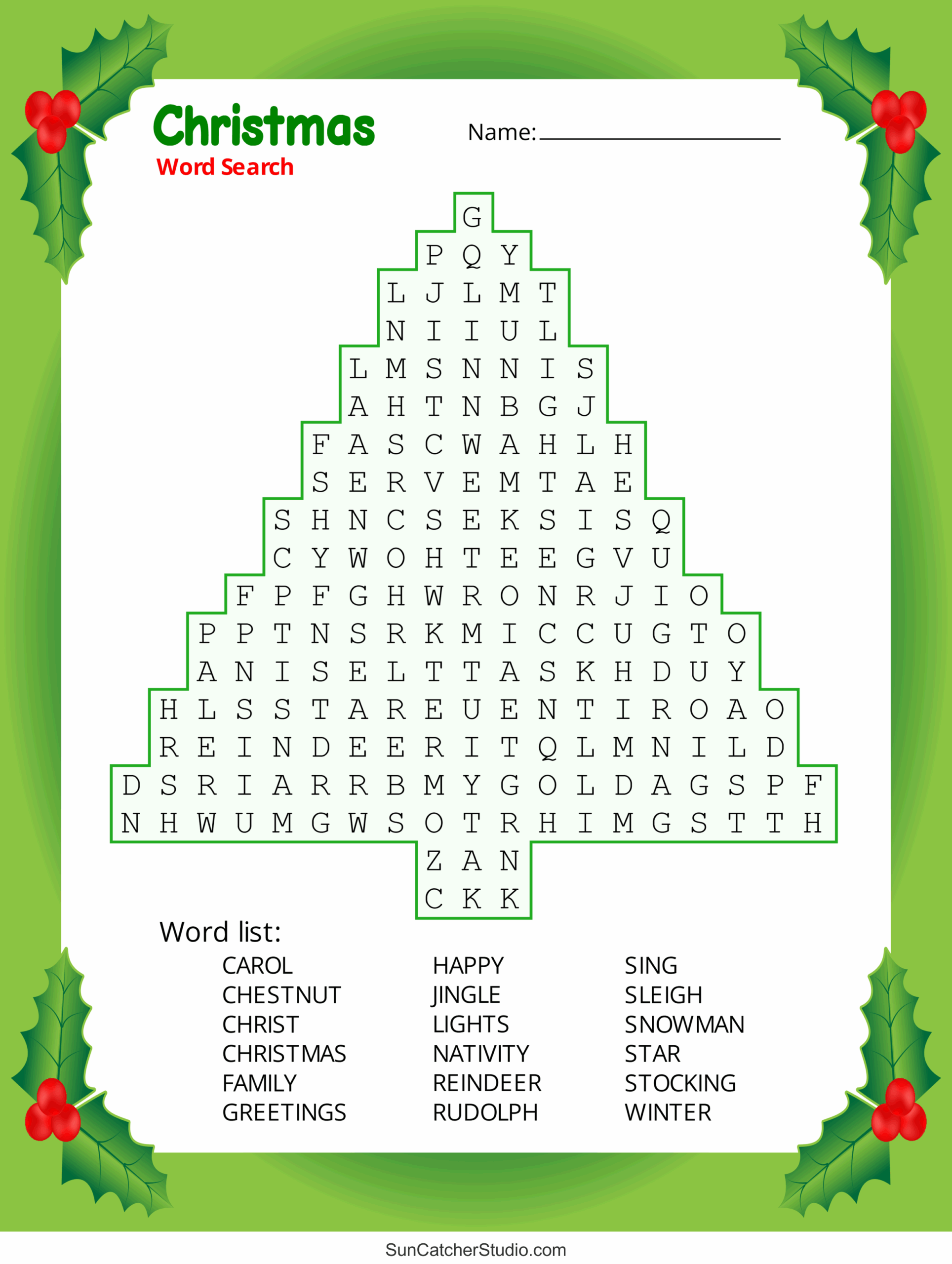 Christmas Word Search Free Printable PDF Puzzles Free 
