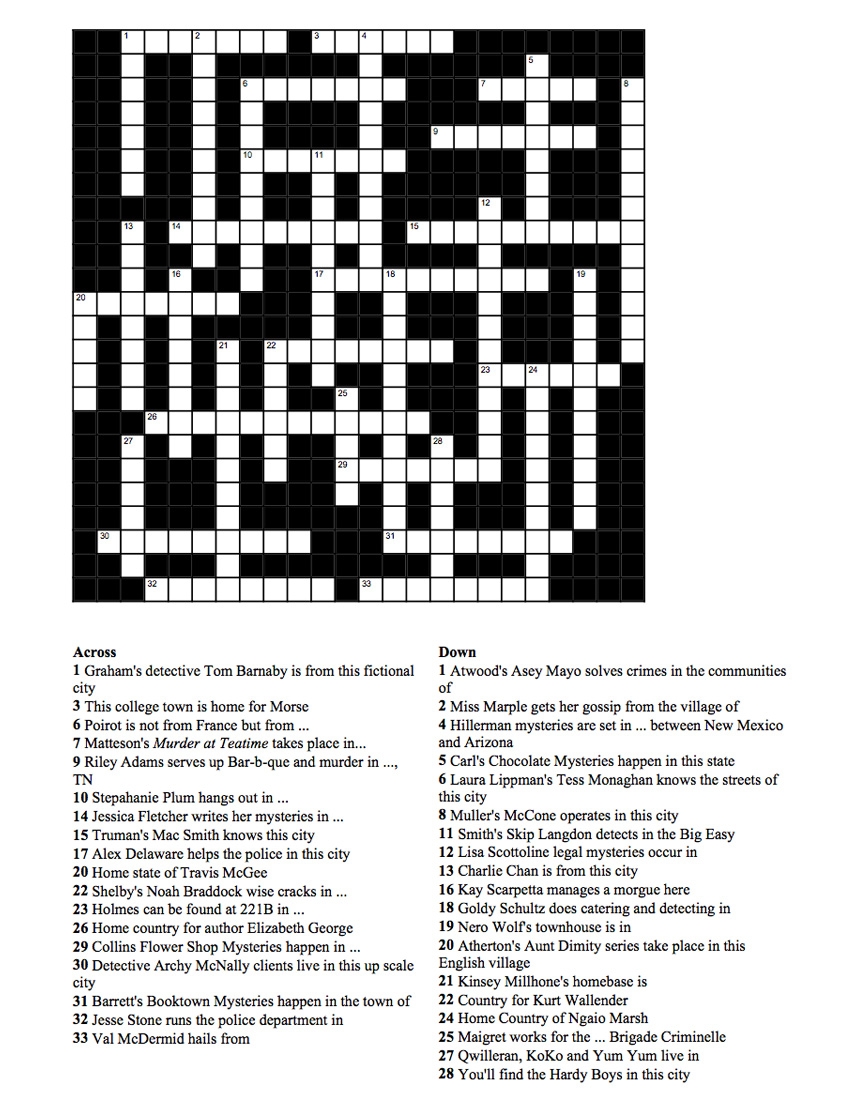 Cities States And Countries Of Mystery Crossword Puzzle 