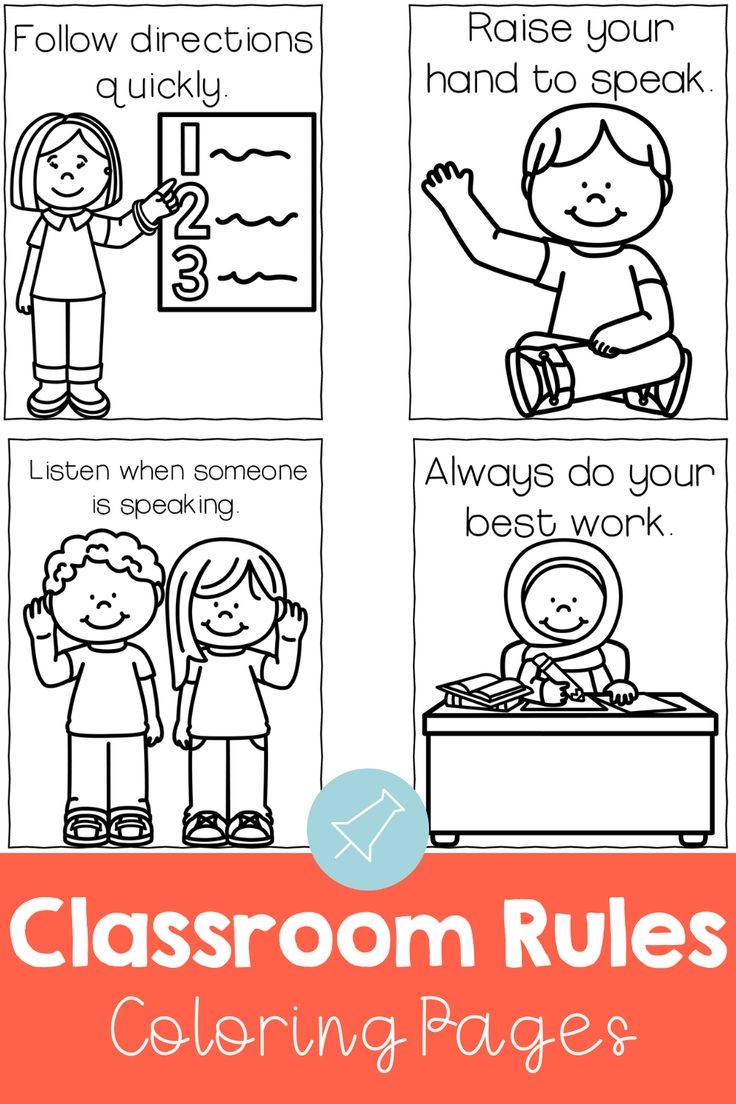 Classroom Rules And Coloring Pages PBIS 