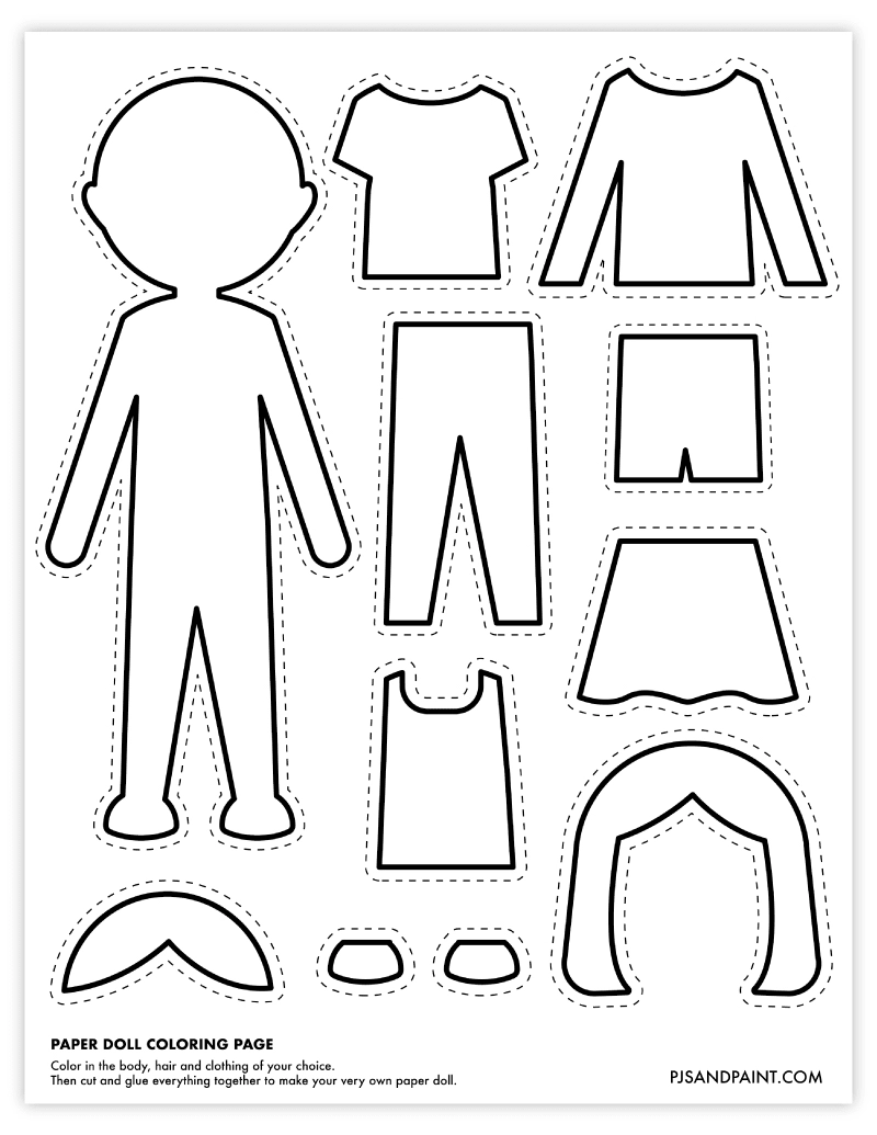 Clothes Printable Paper Dolls Paper Dolls To Color Template 