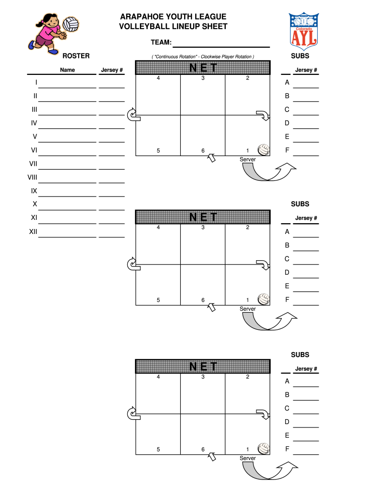 Printable Volleyball Template