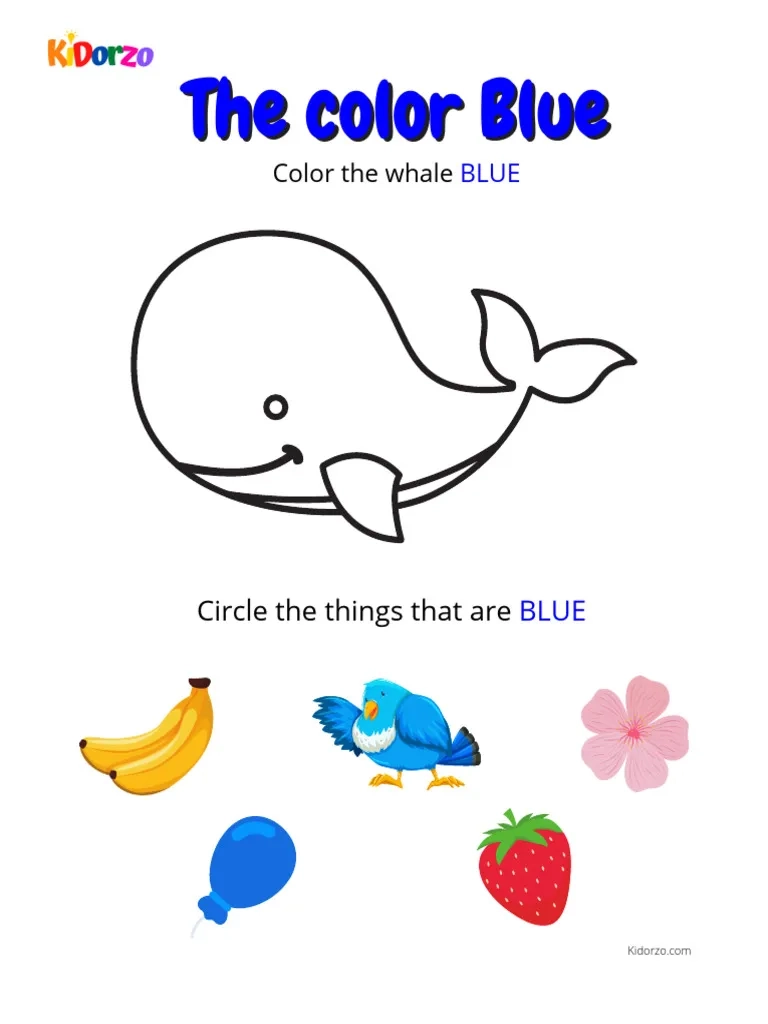 Color Blue Worksheets For Kindergarten