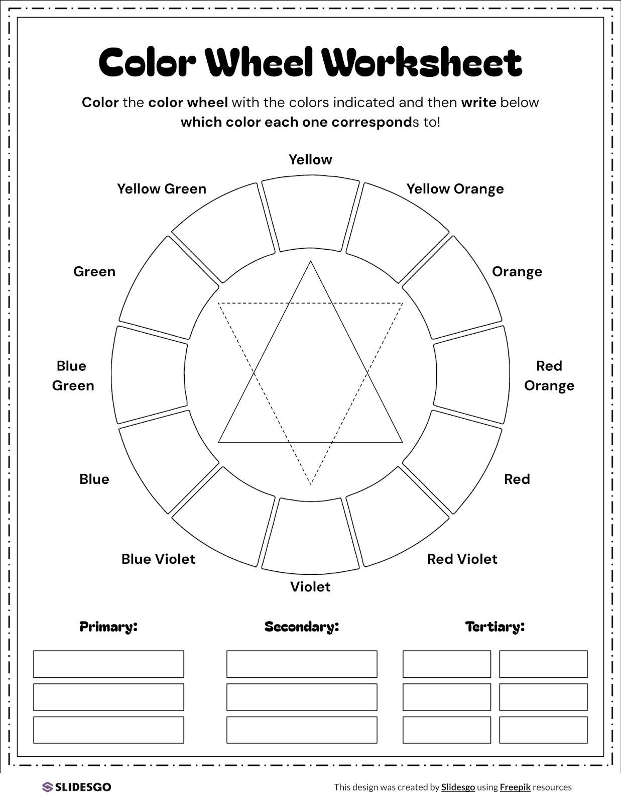 Colour Wheel Template Printable