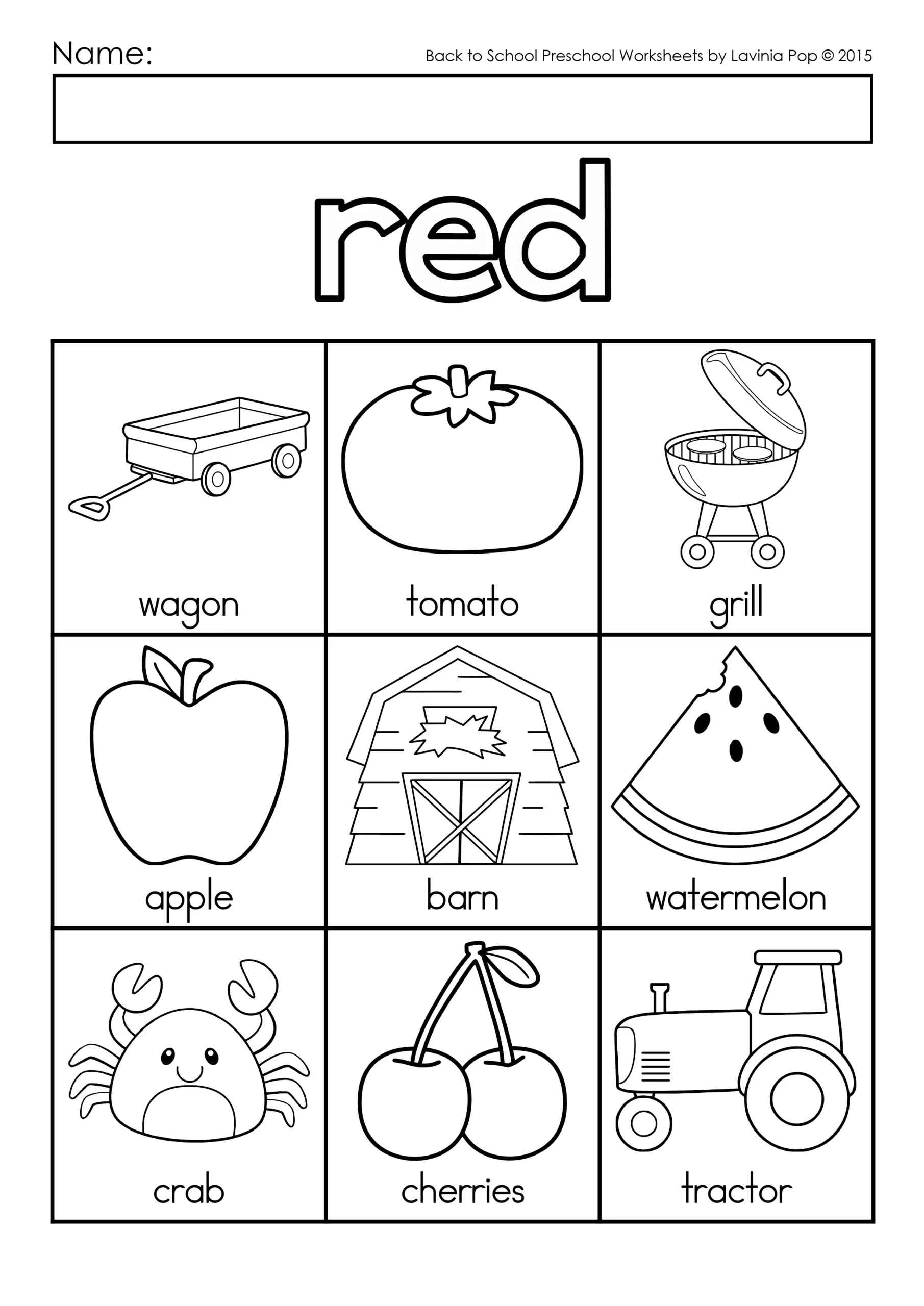 Colors Coloring Pages Preschool amp Kindergarten