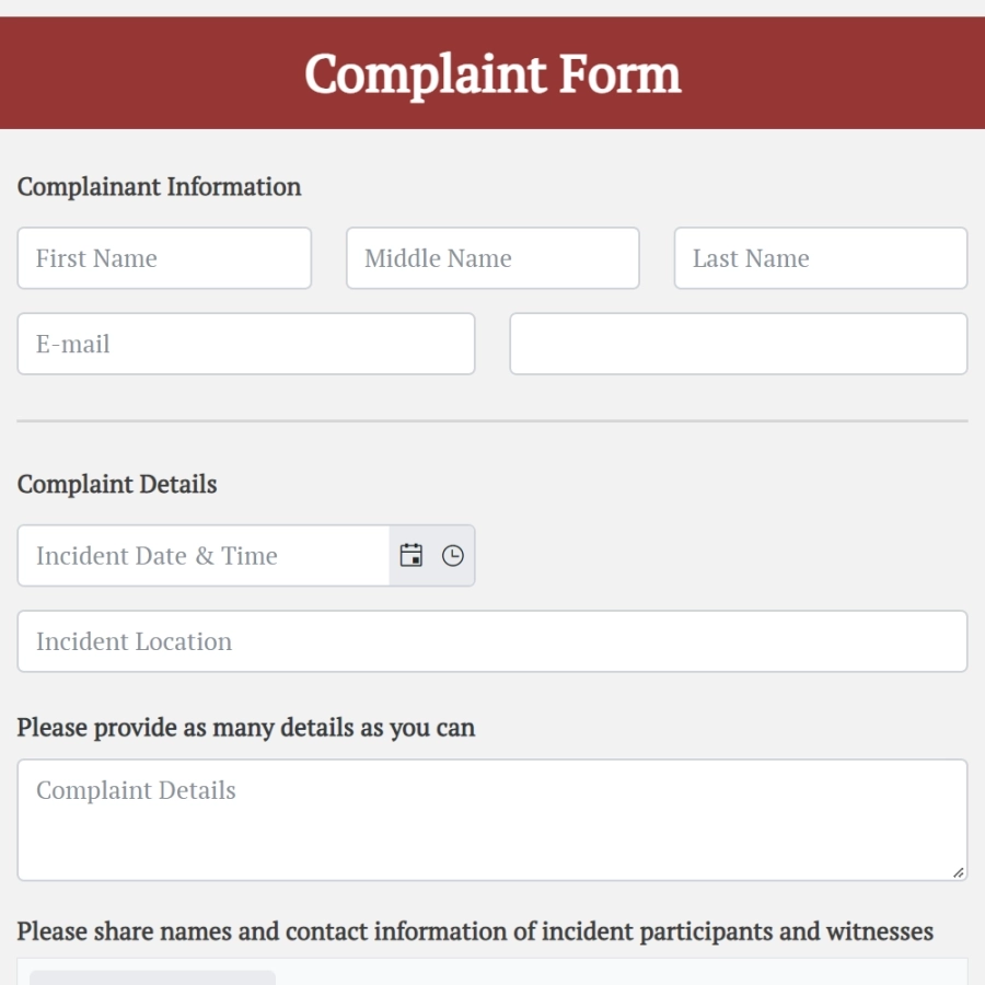 Complaint Form