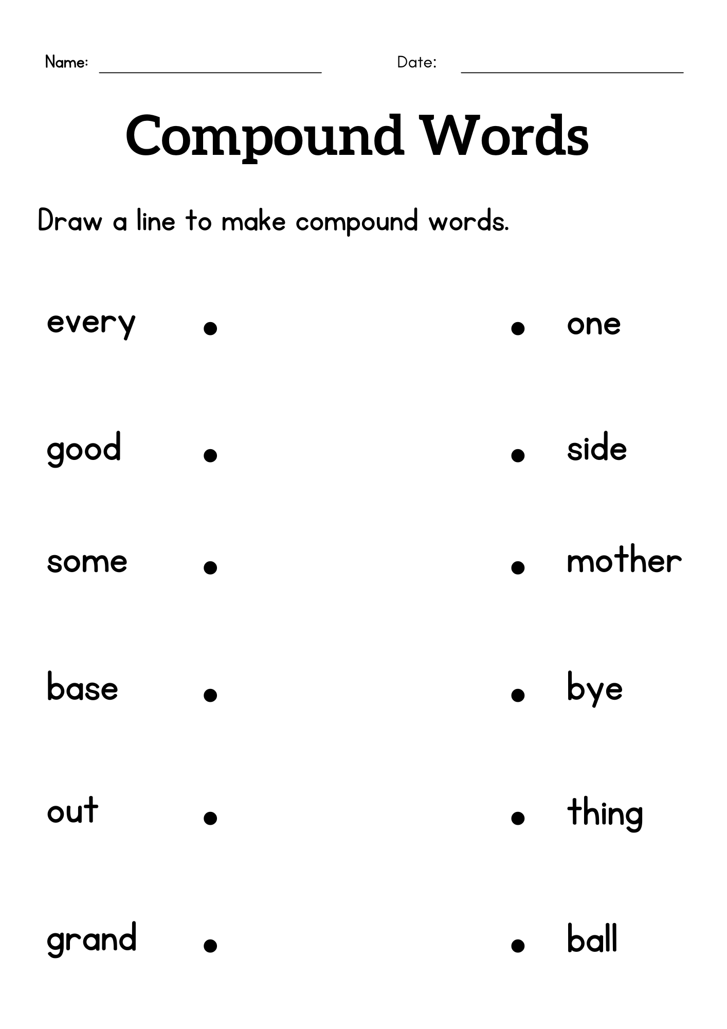 Compound Words Worksheet Free Printables
