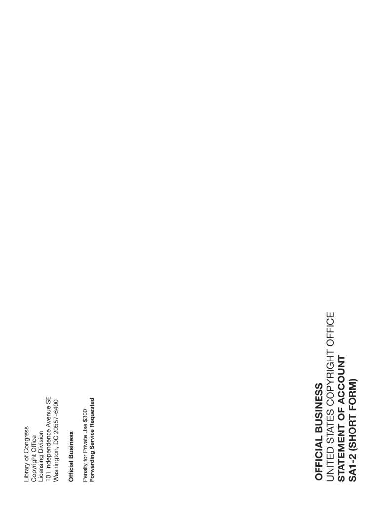 Copyright SA1 2 Short Form Fill Online Printable Fillable 