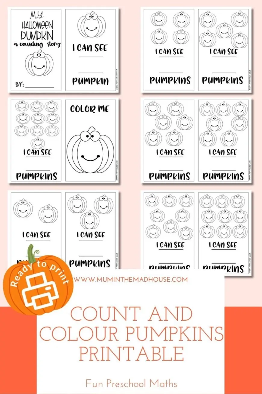 Count And Colour Pumpkins Worksheets Free Halloween Printable 