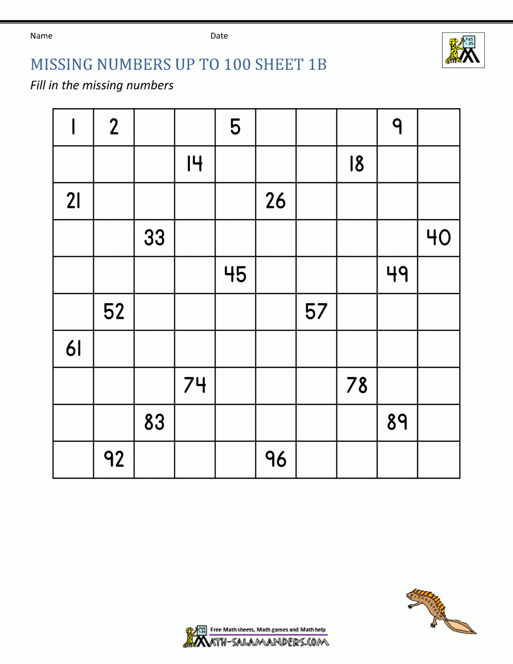 Count To 100 By Ones