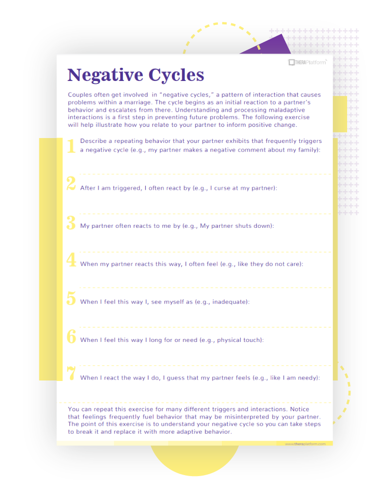 Couples Therapy Worksheets TheraPlatform Resources