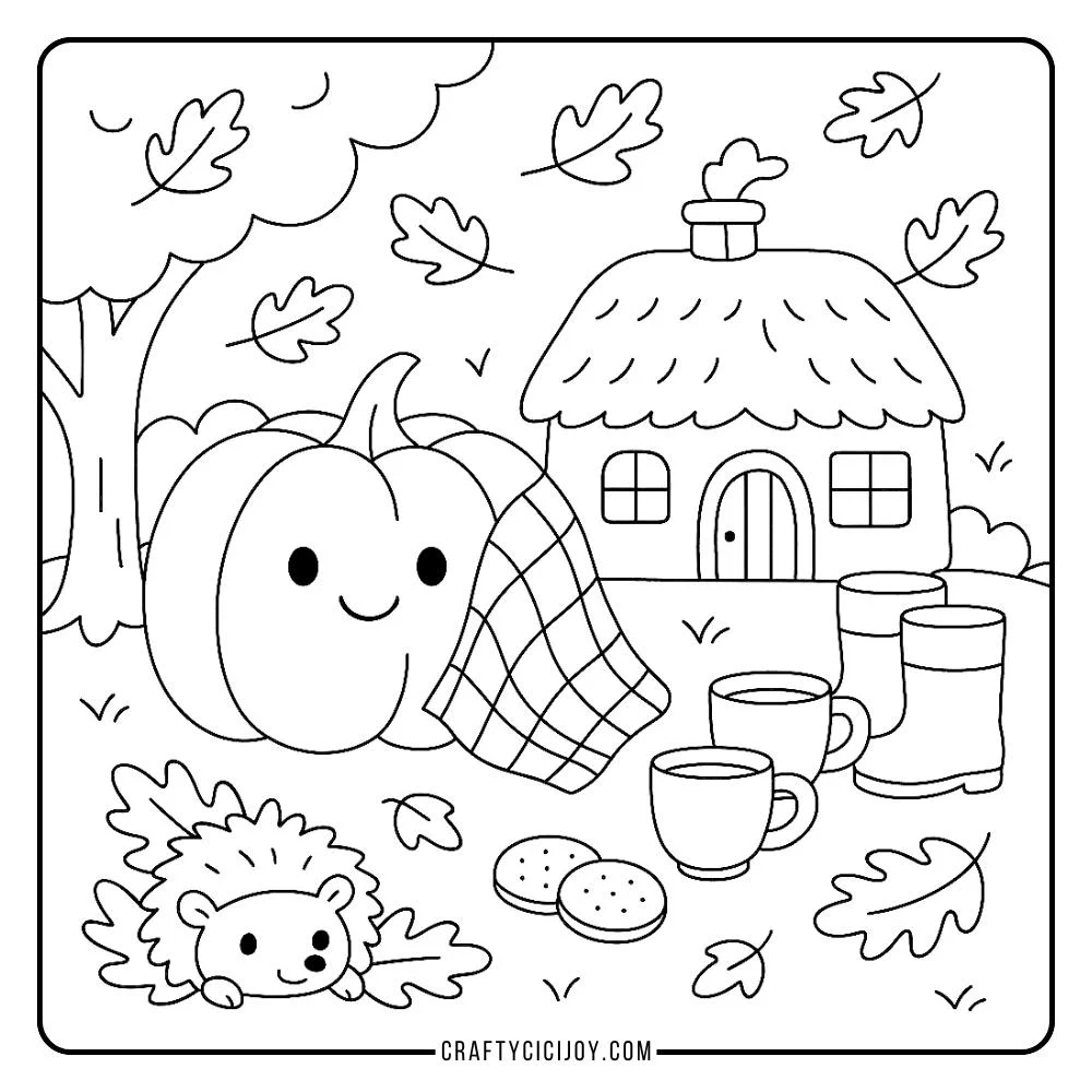 Cozy Fall Coloring Pages 20 Free Printable PDFs 