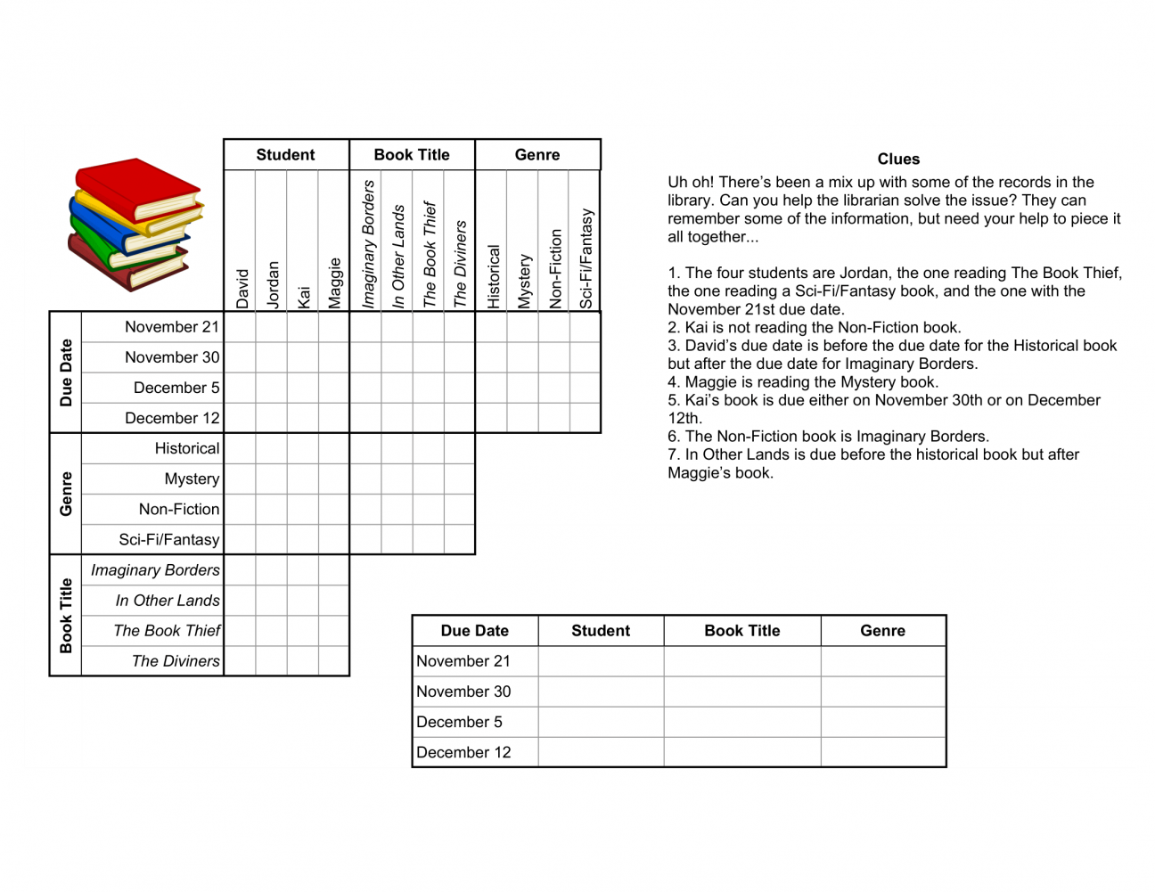 Free Easy Logic Puzzles Printable
