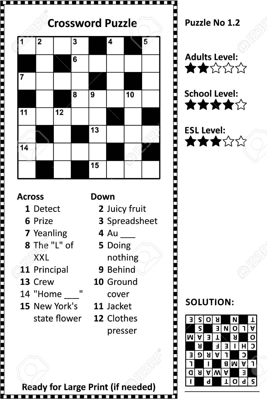 Printable Crossword Puzzles Easy Difficulty