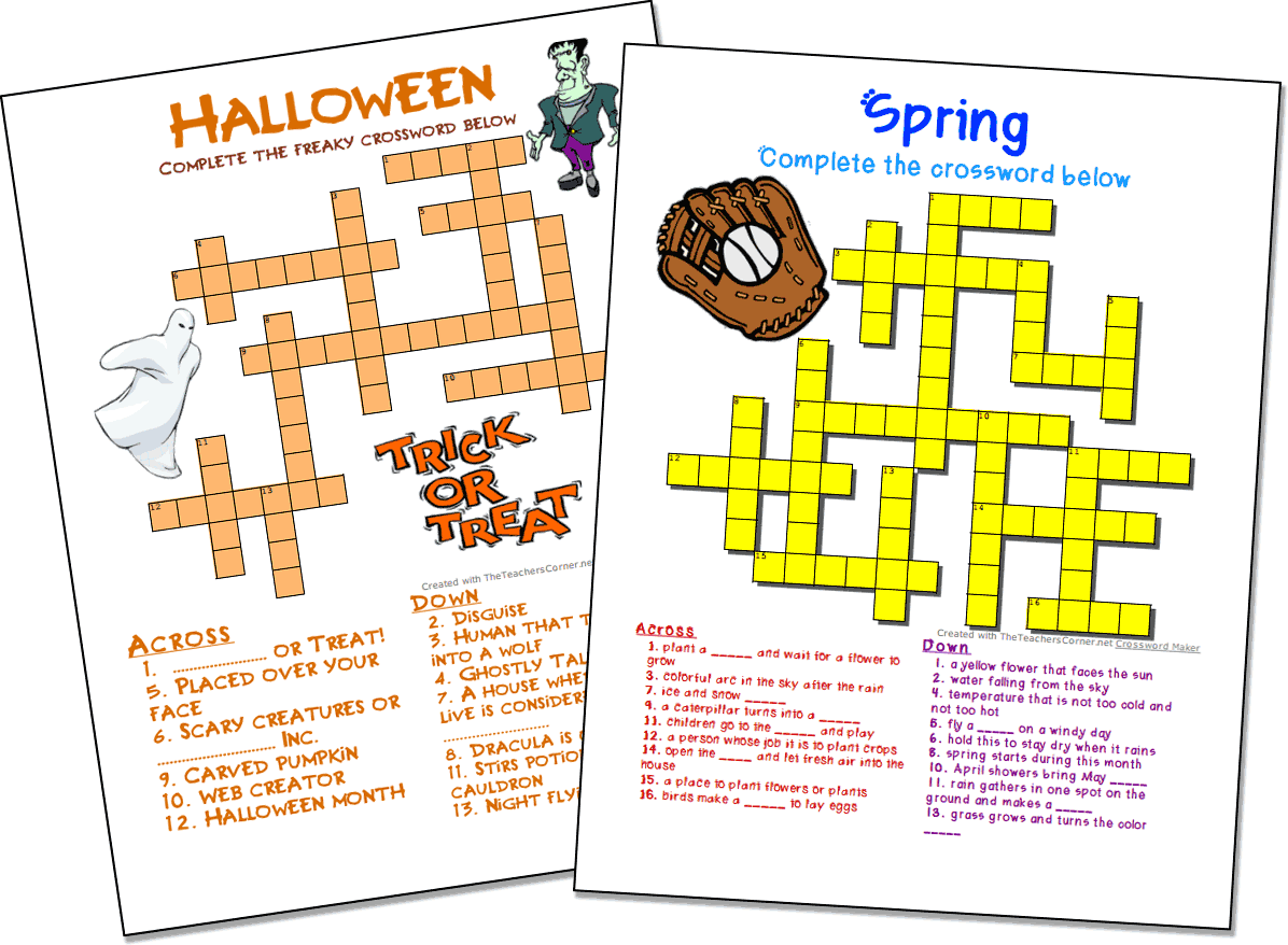 Crossword Puzzle Maker World Famous From The Teacher s Corner