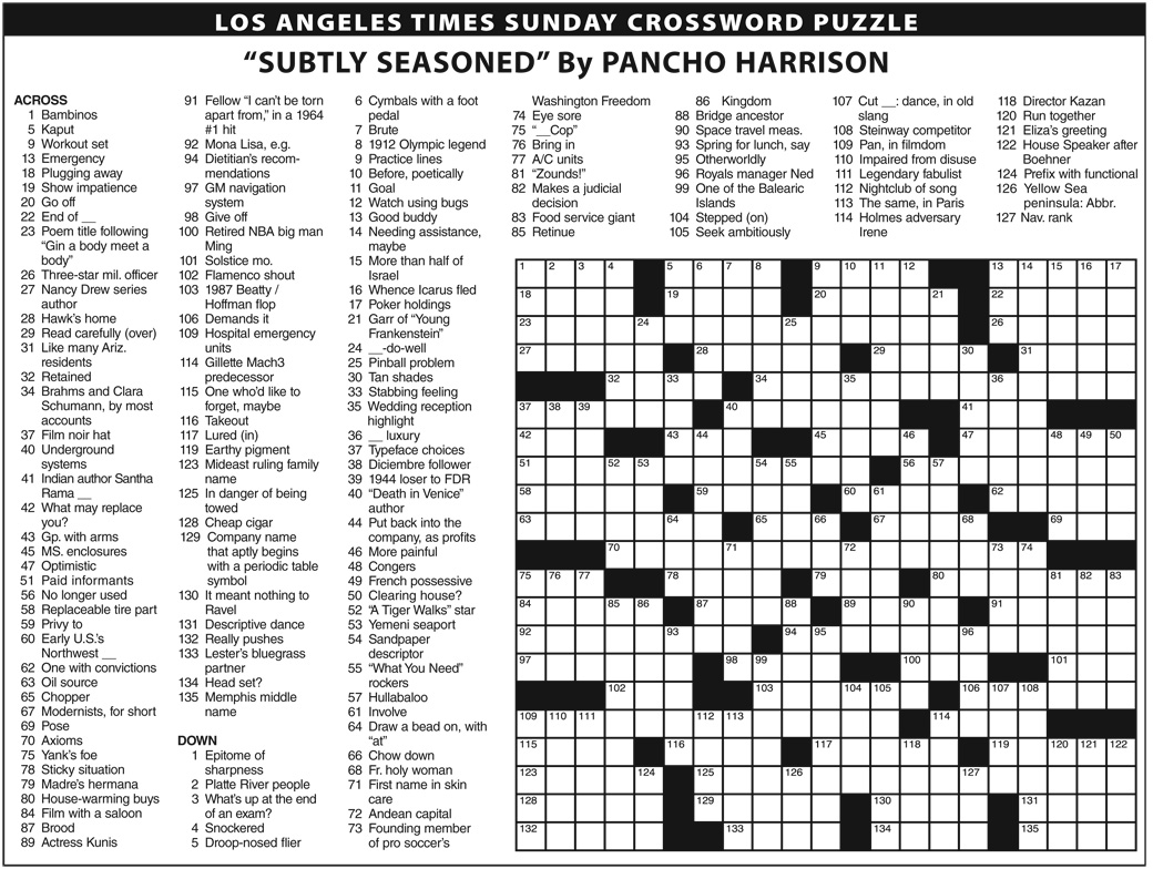 Printable Hard Crossword Puzzles For Adults