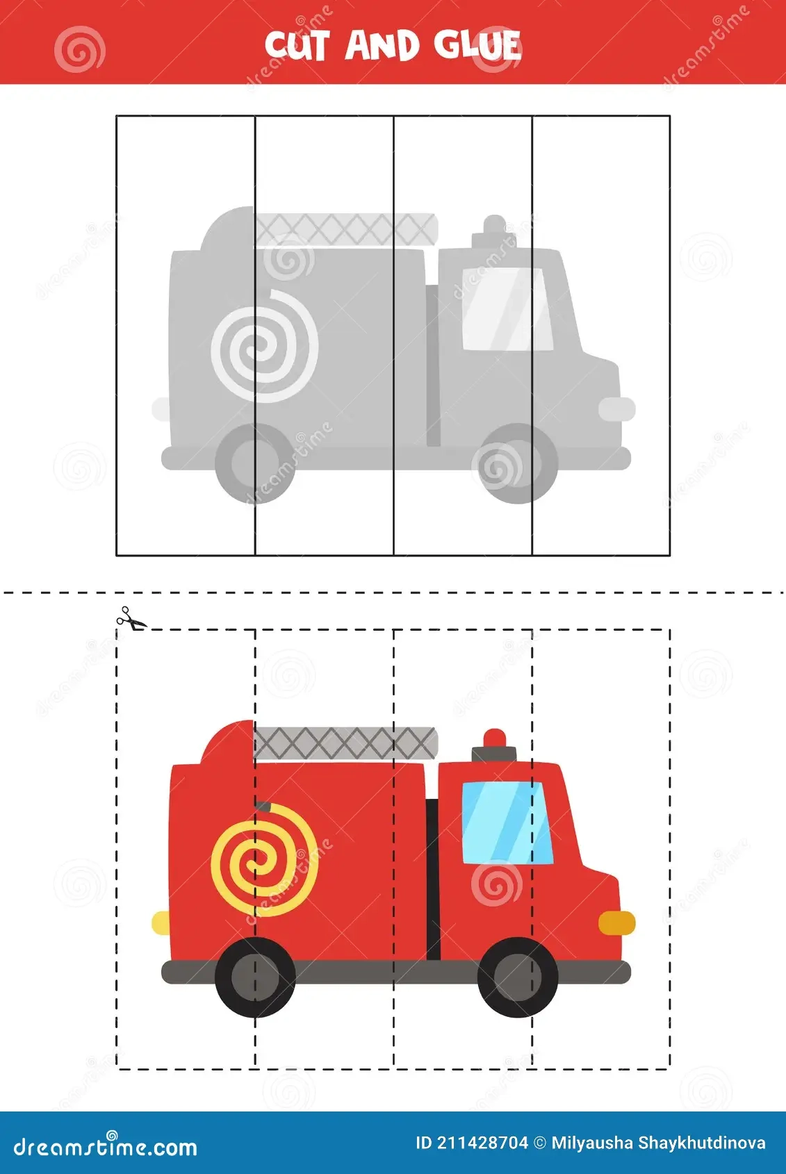 Cut Glue Fire Truck Stock Illustrations 16 Cut Glue Fire Truck 