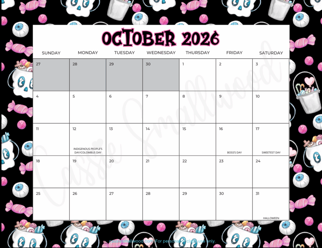 Blank 2026 Calendar Printable With Holidays