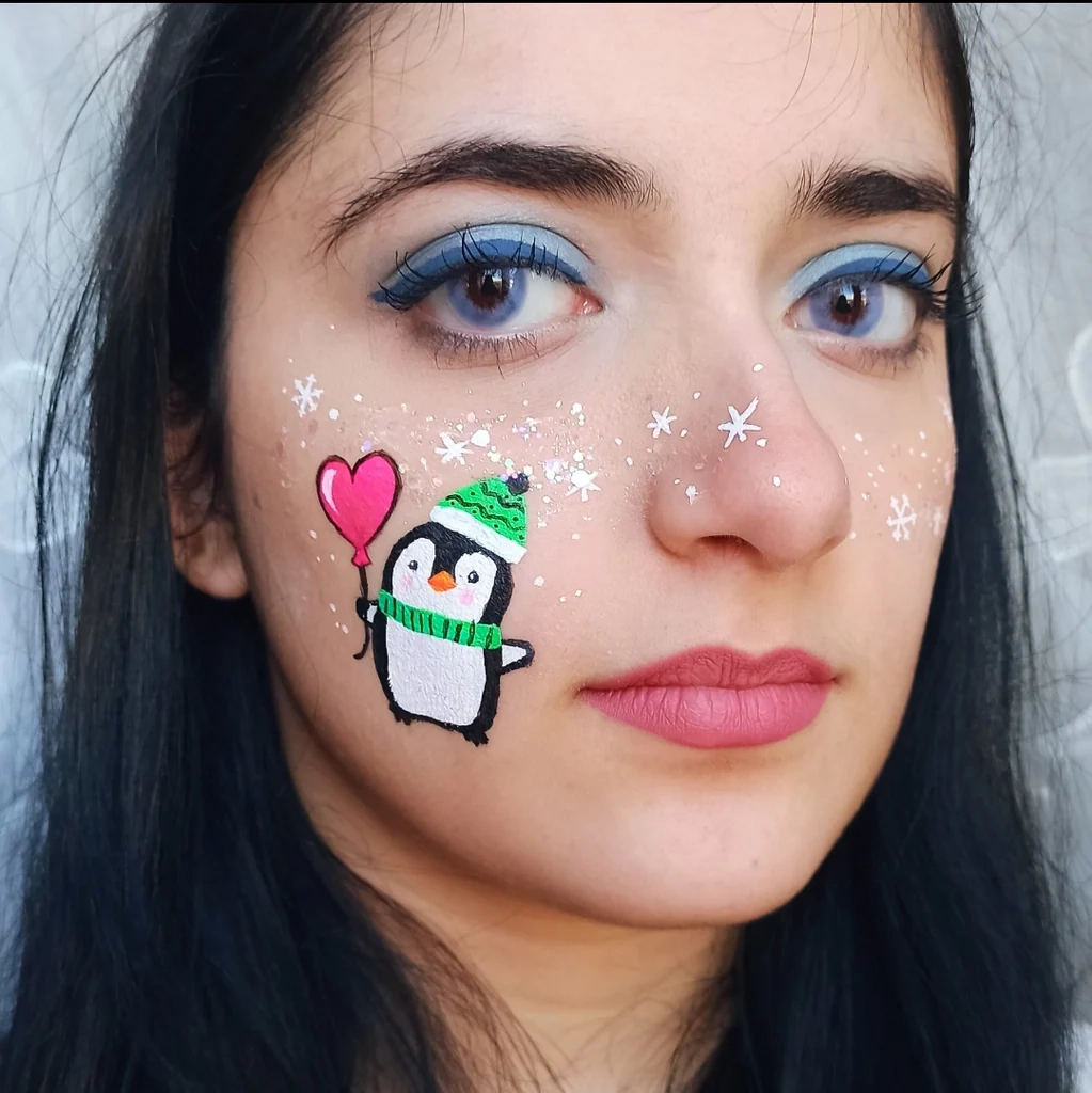 Cute Penguin Cheek Design By Francesca Marchitelli Facepaint