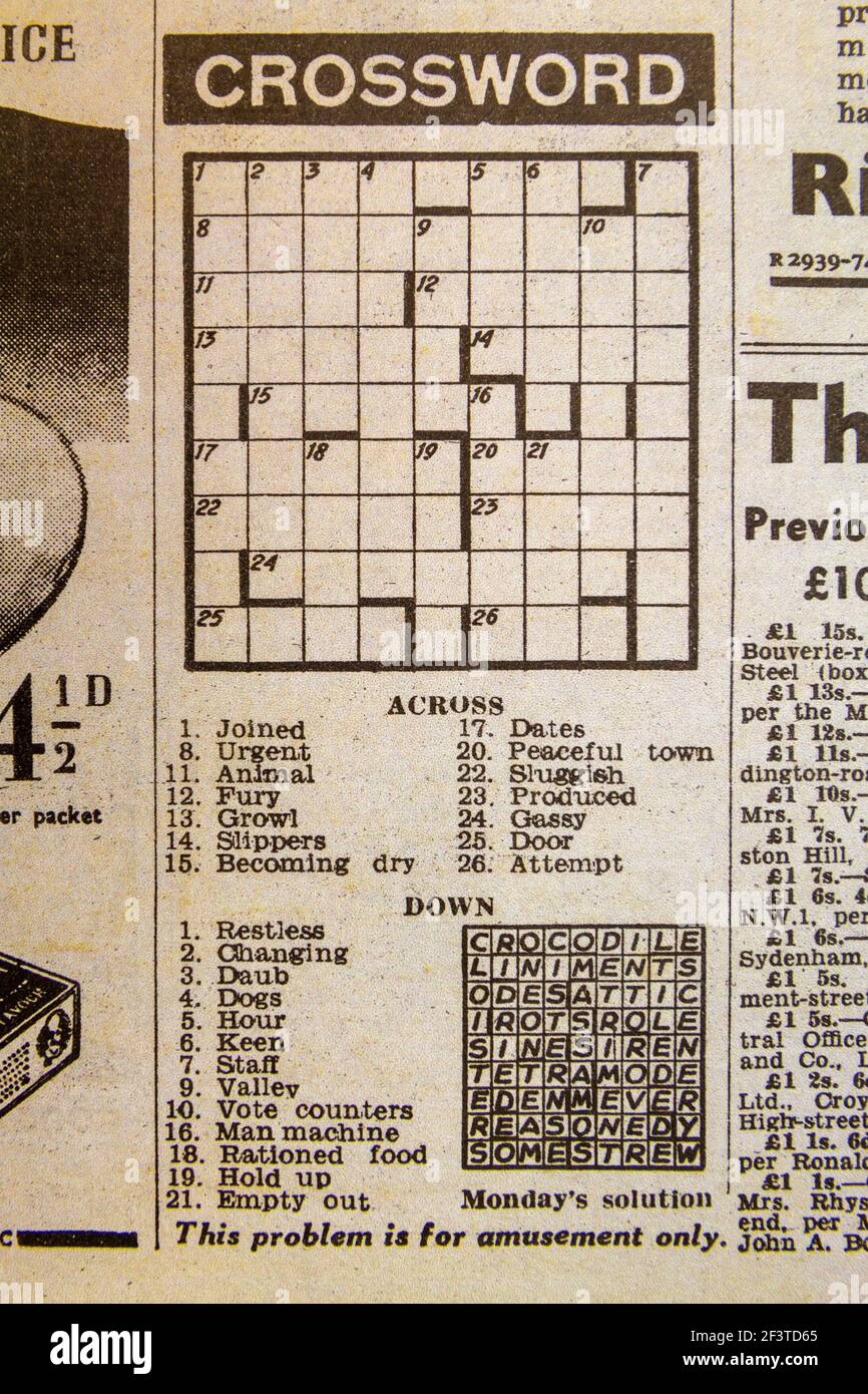 Detroit News Crossword Puzzle Daily