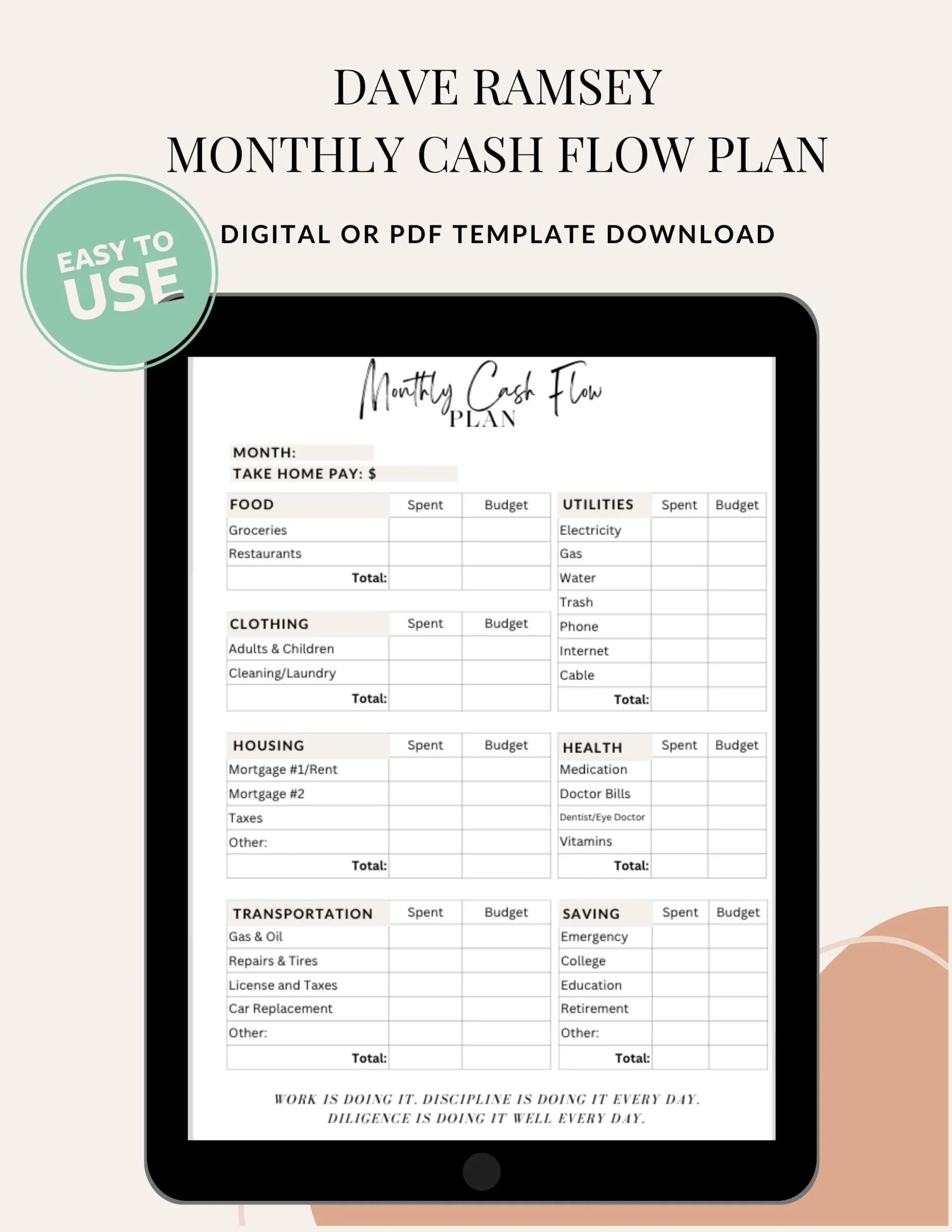 Printable Budgeting Worksheets Dave Ramsey