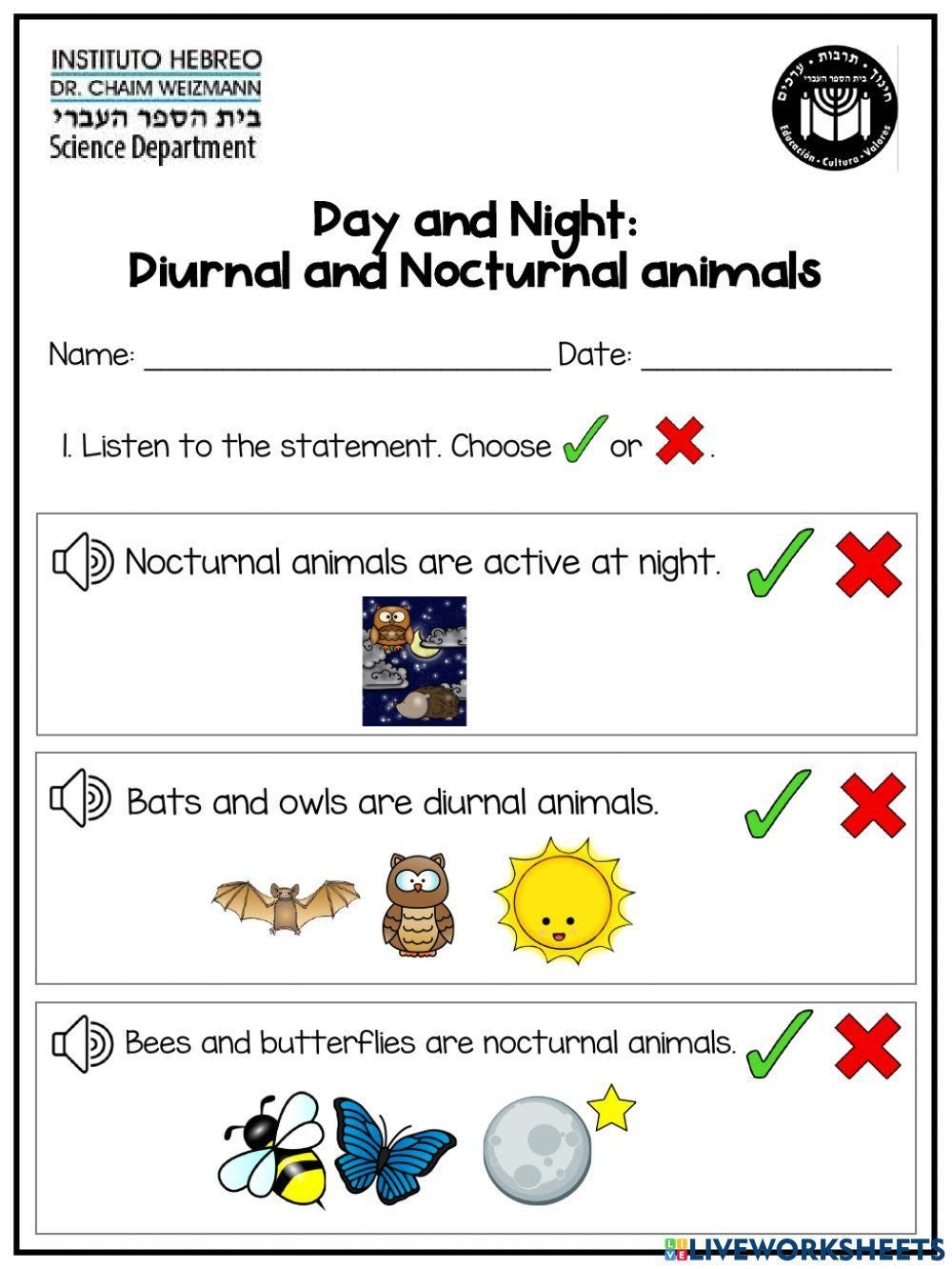 Day And Night Free Interactive Worksheets 938722