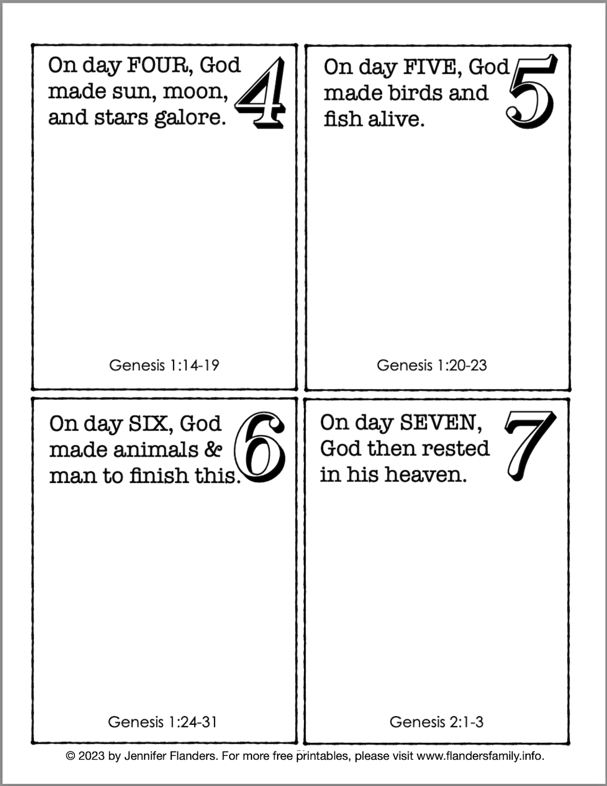 Free Printable Picture Of Creation