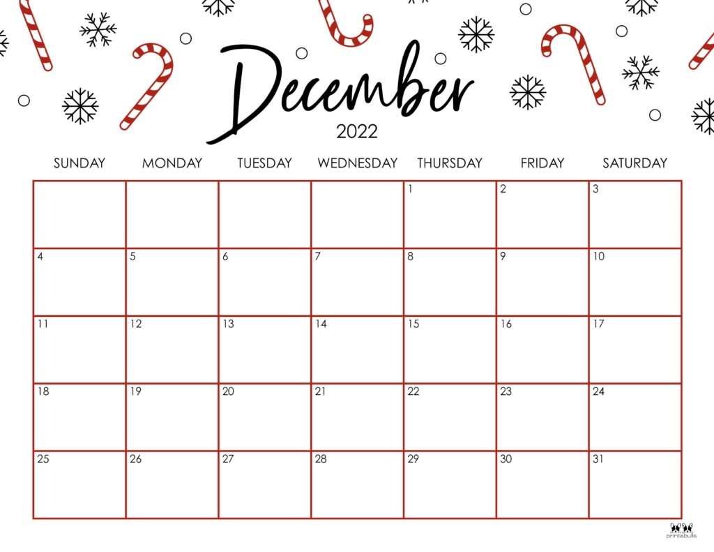 December 2022 Calendars 50 FREE Printables Printabulls