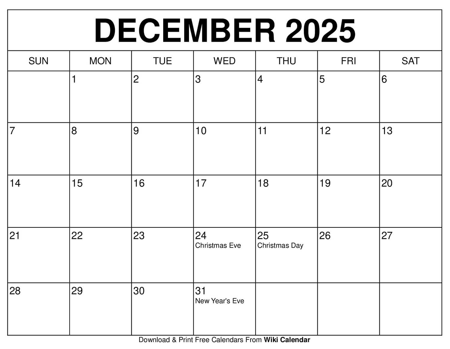 Easy Free Printable Calendars