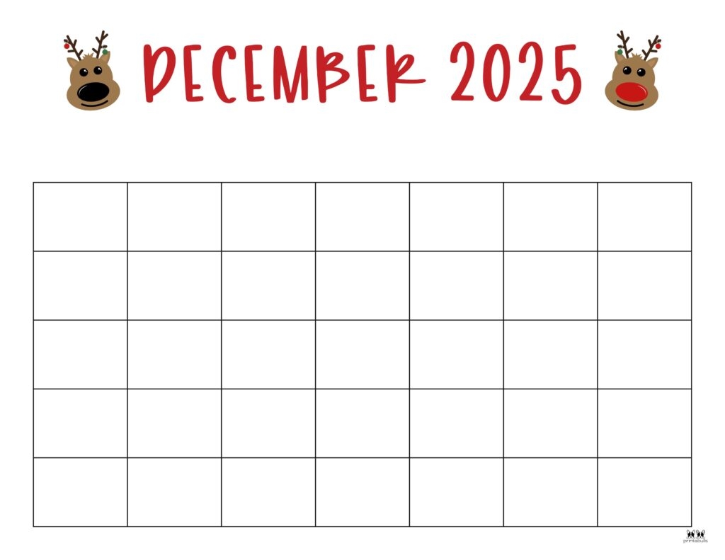 Printable December Week Day Calendar