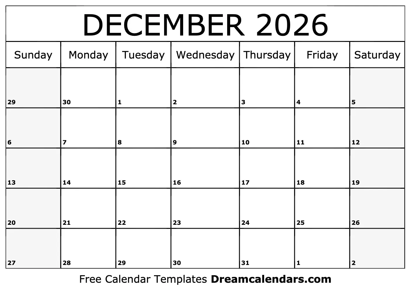December 2026 Calendar School Academic Calendar