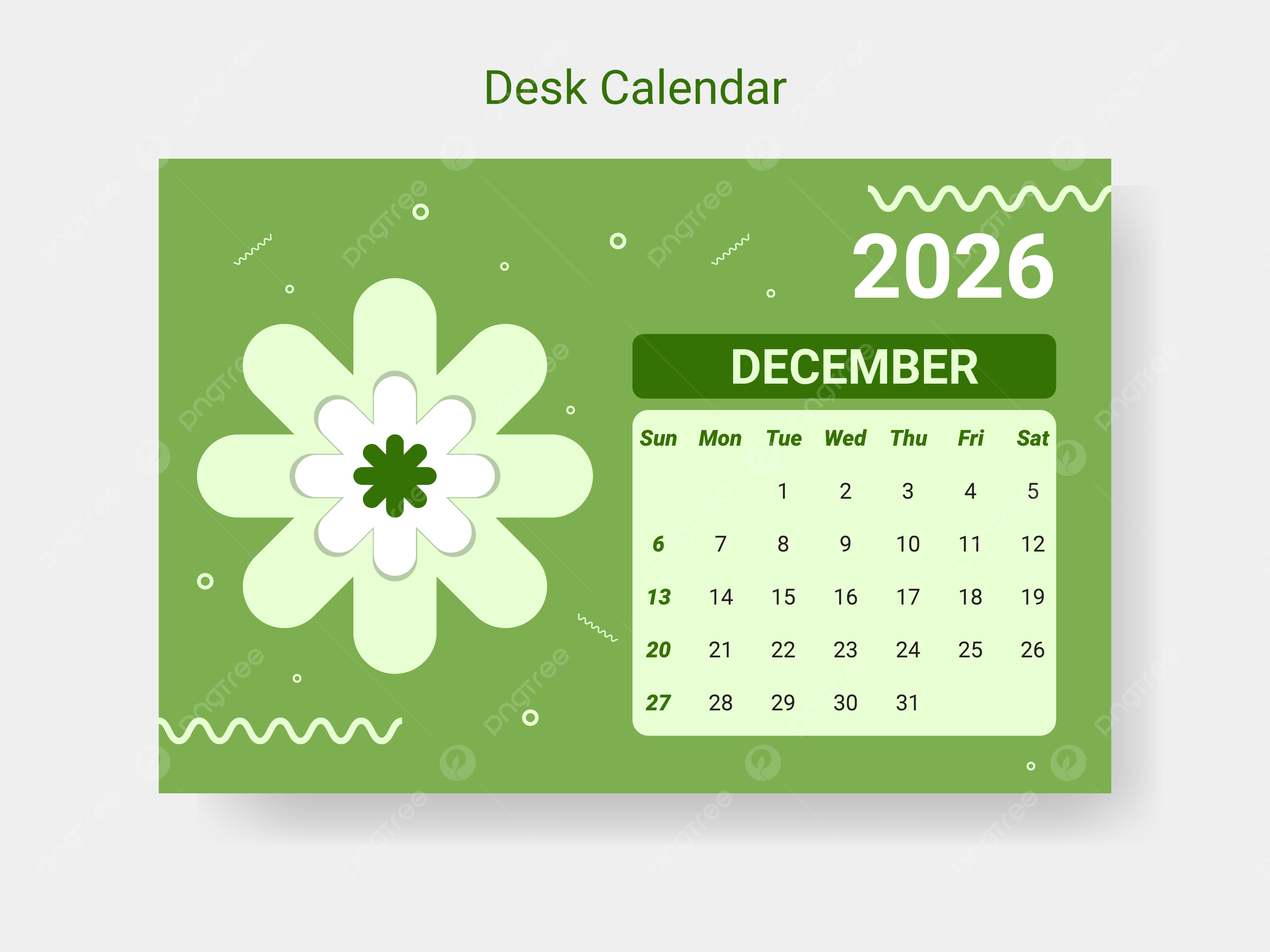 December 2026 Calendar Template Vector Template Download On Pngtree