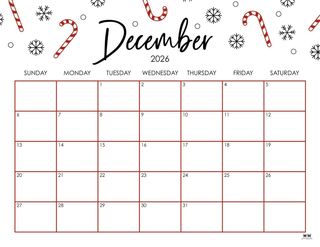 Pinterest Calendar Template 2026 December Printable