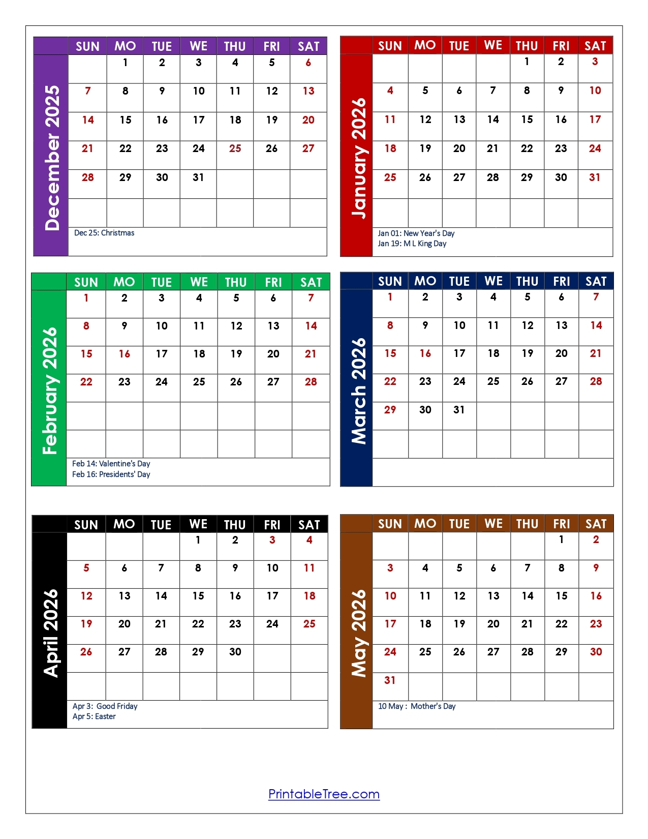 Printable December Calendar Jewish Holidays 2026