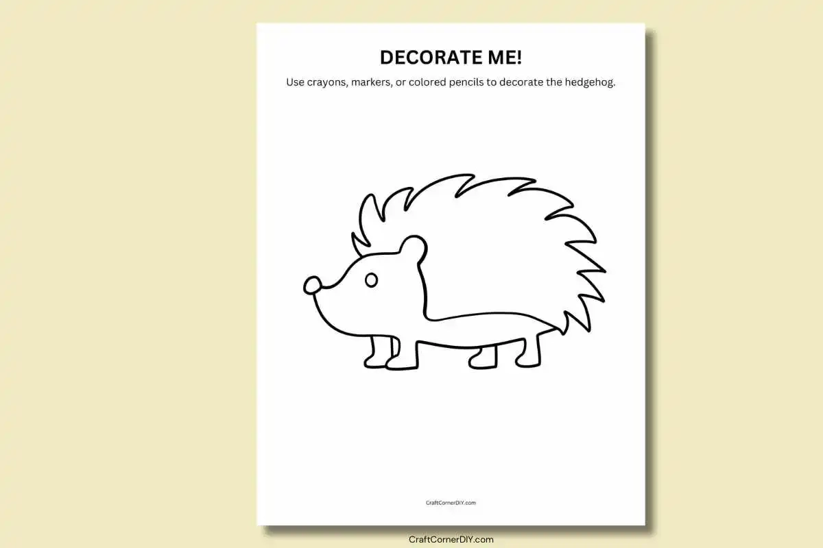 Decorate The Hedgehog Craft Free Printable Craft Corner DIY