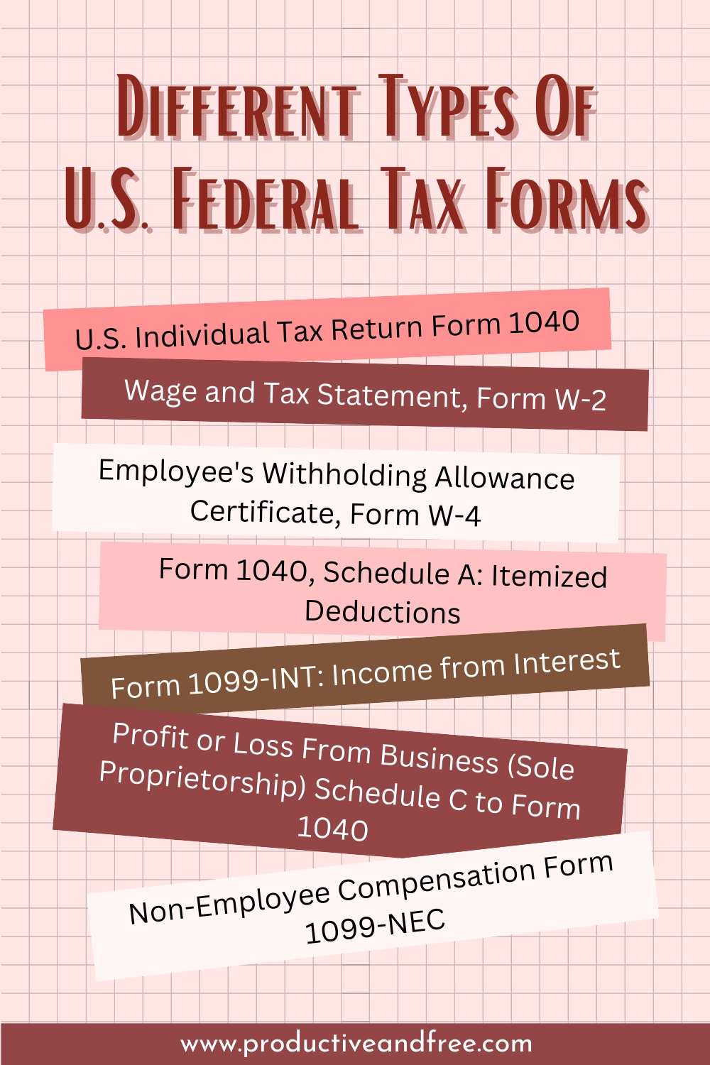 Different Types Of U S Federal Tax Forms Productive And Free