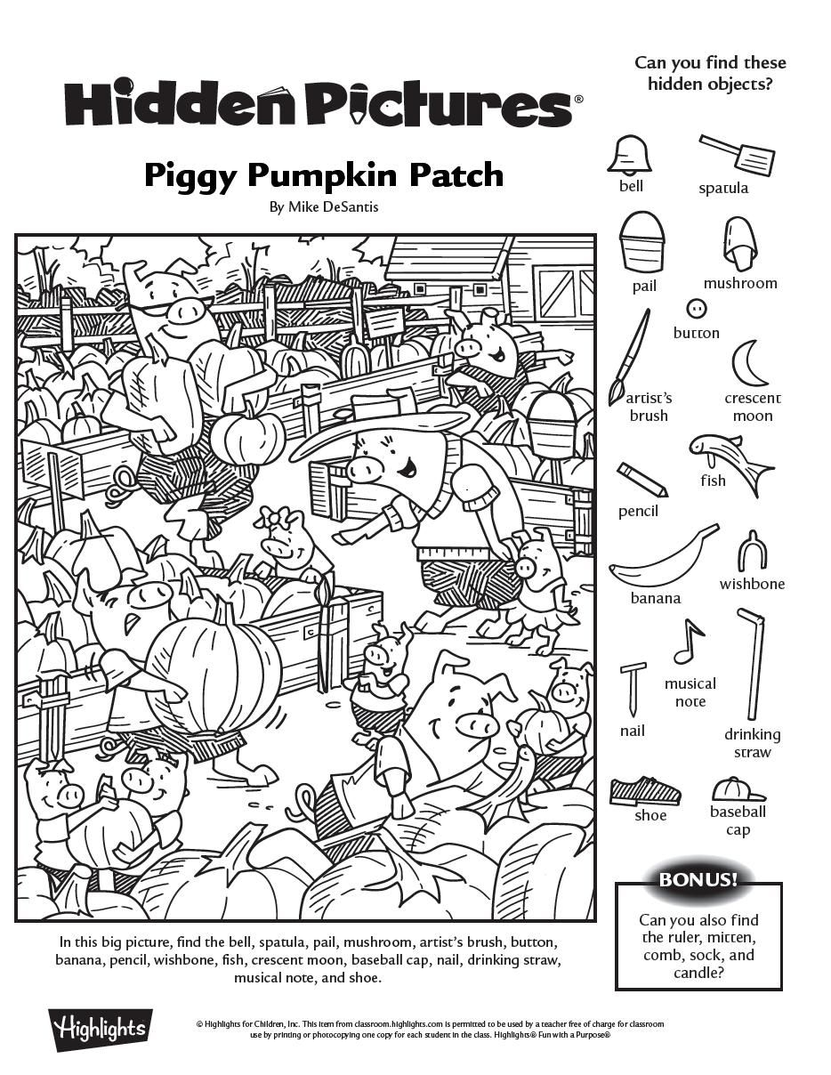 Hidden Object Printable Puzzles