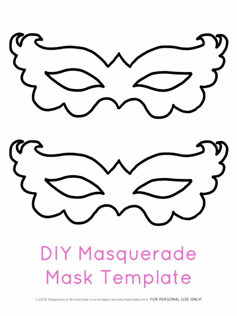 Printable Masquerade Mask Template