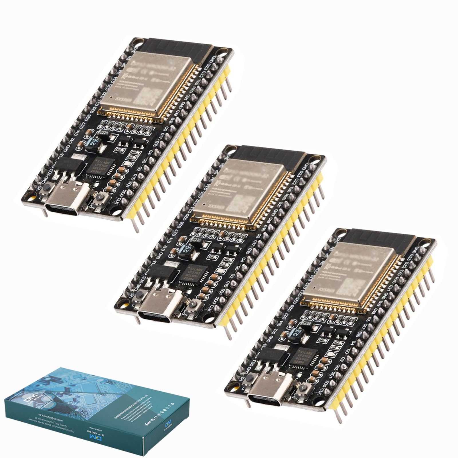 Diymore 3 St ck F r ESP32 USB C F r ESP32 Entwicklungsausschuss NodeMcu Development Board 2 4 GHz WLAN WiFi Bluetooth CP2102 Amazon de Gewerbe 