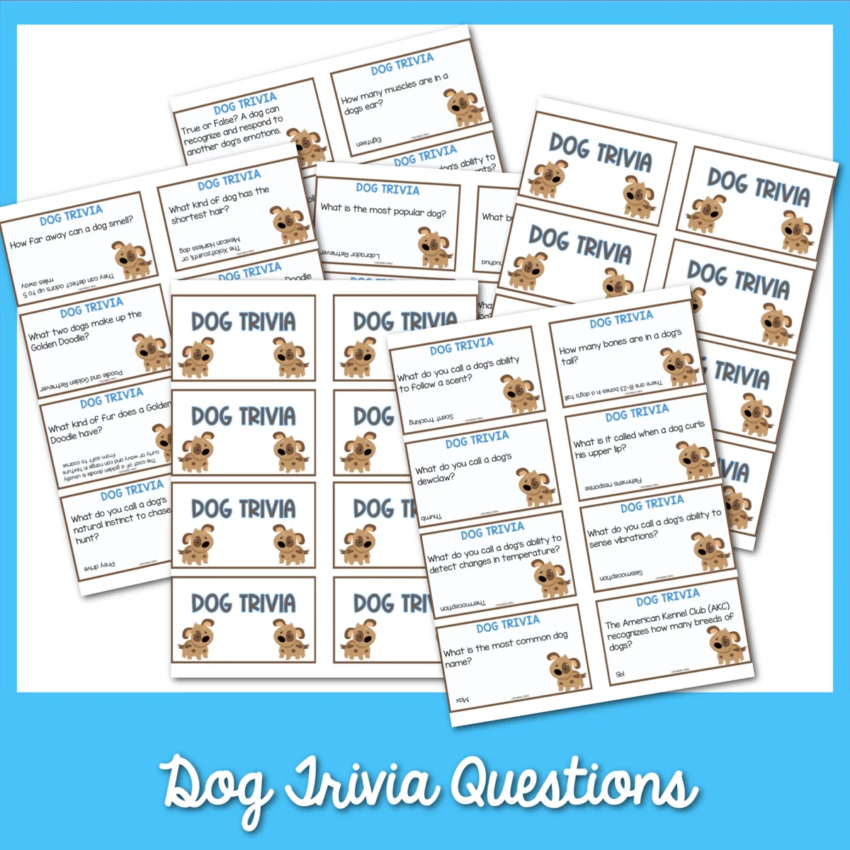 Dog Trivia Cards For Kids