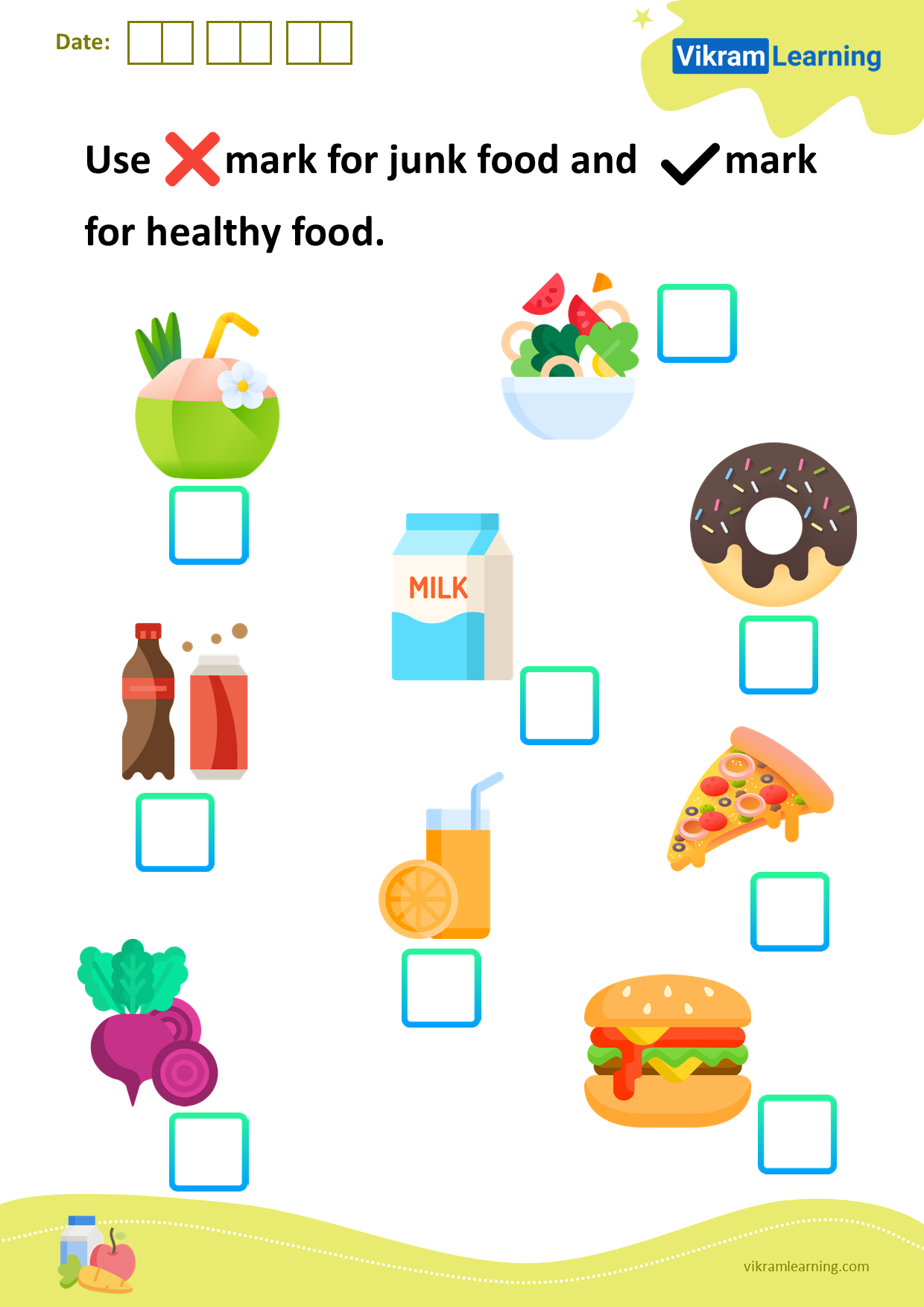 Download Use The x Mark For Junk Food And The Right Mark For 