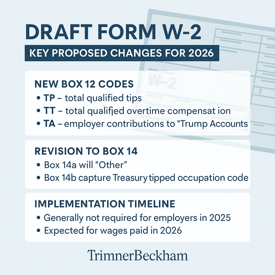 Draft Form W 2 For 2026 Key Proposed Changes Employers Should 